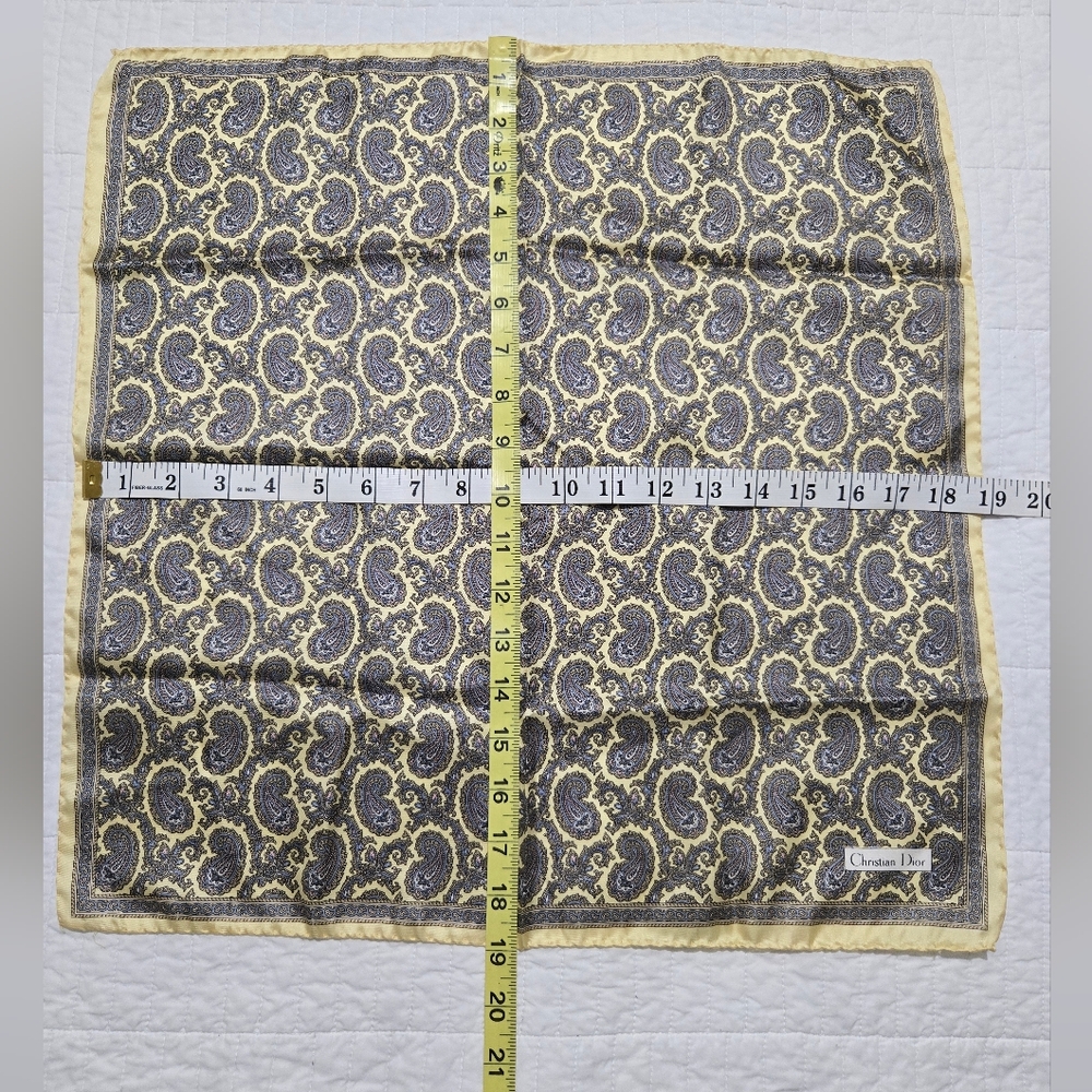 Paisley Silk Scarf by Dior - Black and Gold - Picture 5 of 5